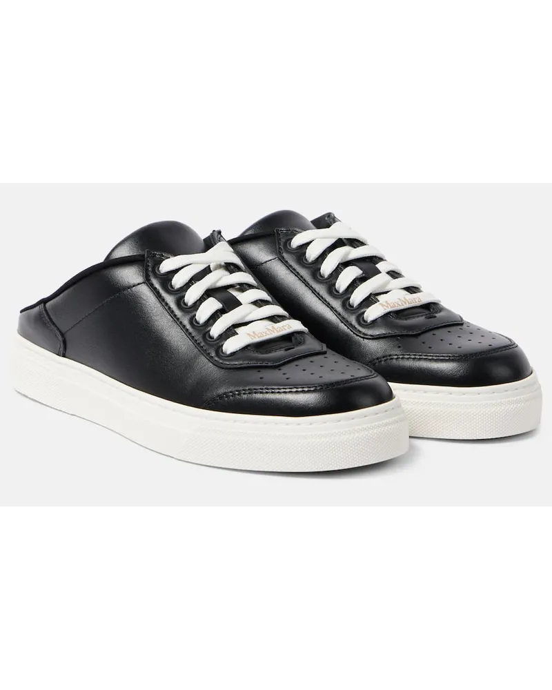 Max Mara Sneakers Slide in pelle Nero