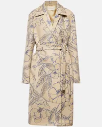 Dries van Noten Trench in misto lana con stampa Beige