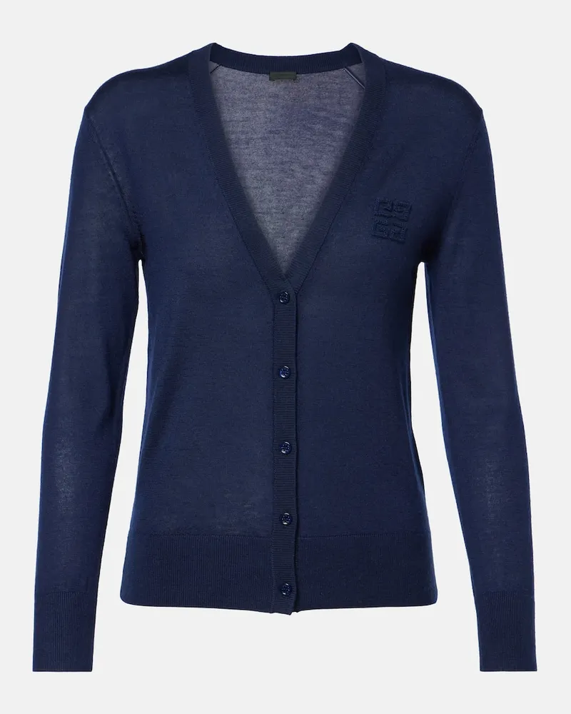 Givenchy Cardigan 4G in cashmere e seta Blu