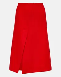 Stella McCartney Gonna midi asimmetrica in lana Rosso