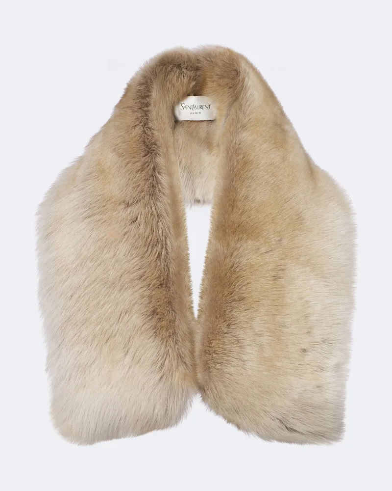 Saint Laurent Sciarpa in shearling Beige