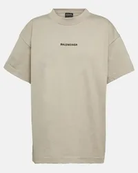 Balenciaga T-shirt in cotone con logo Nero