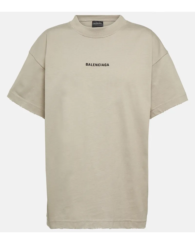 Balenciaga T-shirt in cotone con logo Nero