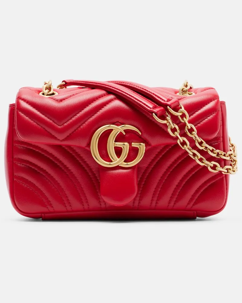 Gucci Borsa a spalla GG Marmont Small in pelle Rosso