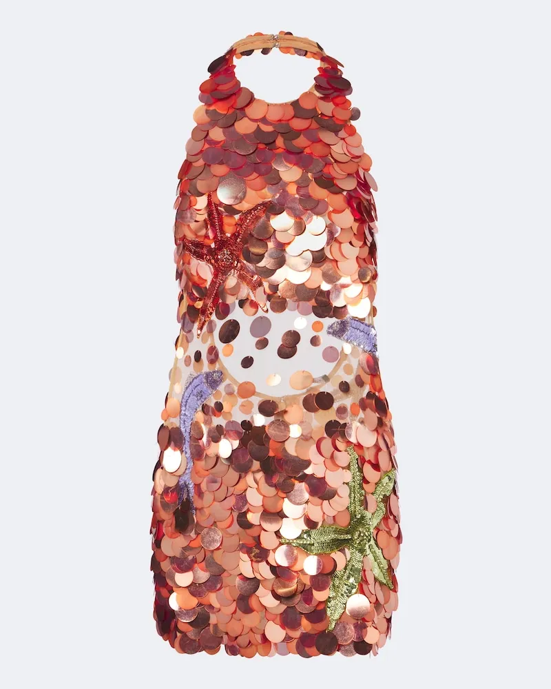 Retrofête Retrofête Abito corto Dorothy con paillettes Arancione