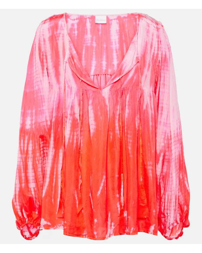 Anna Kosturova Top in seta con stampa Multicolore