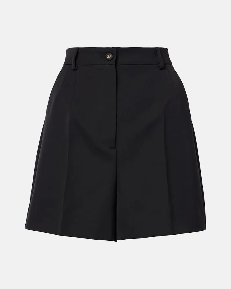 Dolce & Gabbana Shorts in gabardine di lana Nero