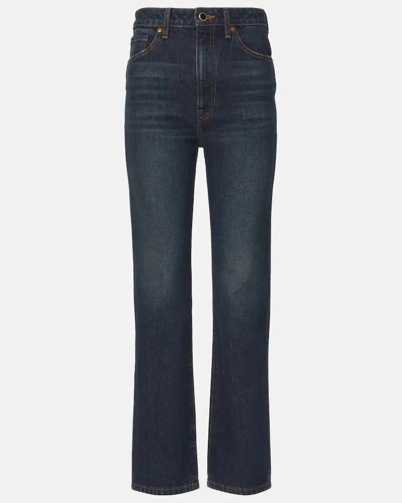 KHAITE Jeans regular Abigail a vita alta Blu