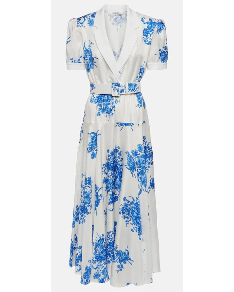 Rodarte Abito midi in seta a fiori Multicolore