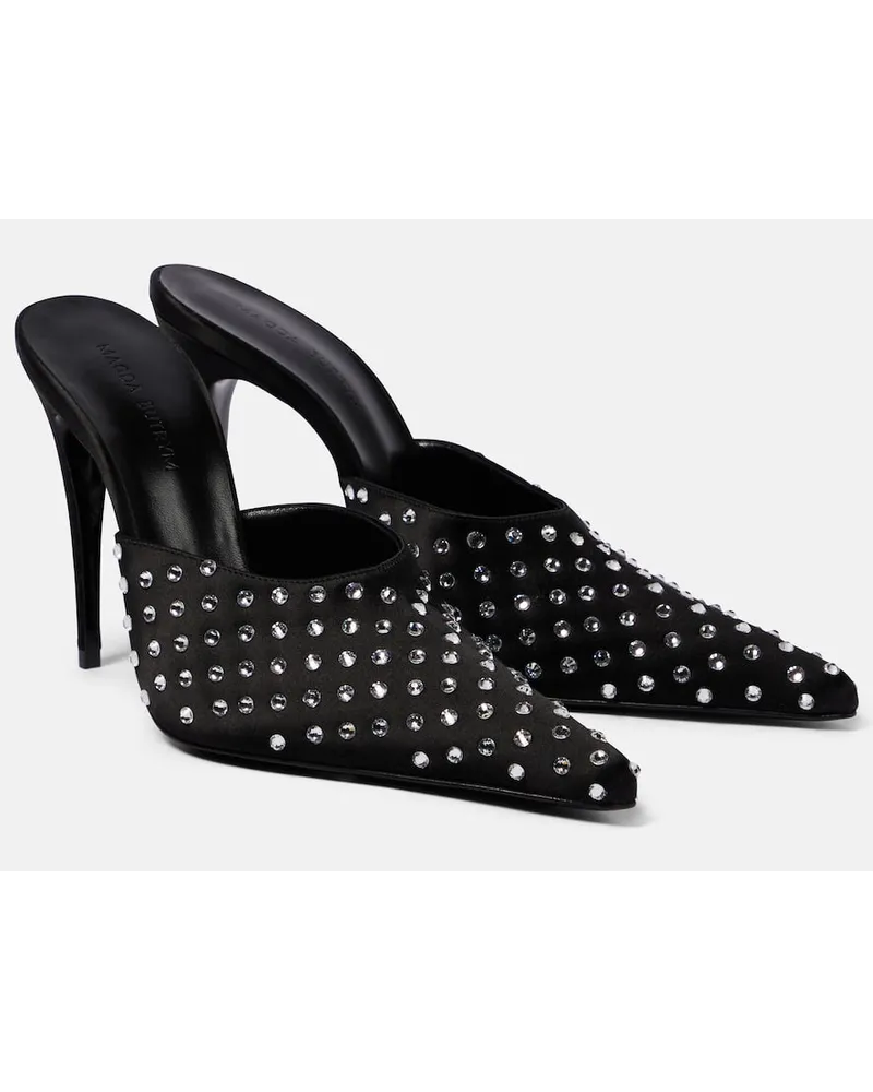 Magda Butrym Mules in raso con decorazioni Nero