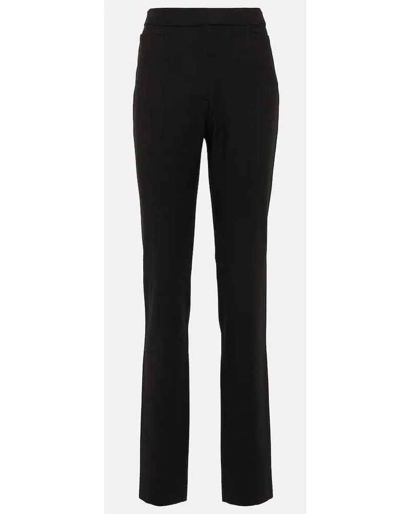 Totême Pantaloni slim a vita alta Nero