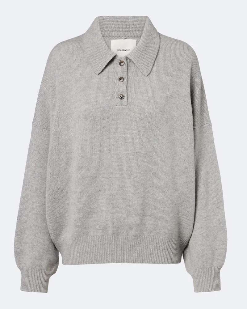 Lisa Yang Pullover polo Etta in cashmere Grigio