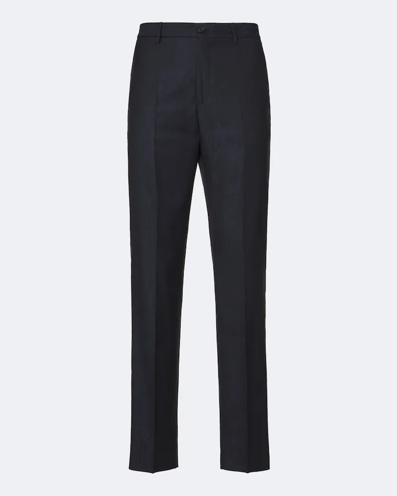 Etro Pantaloni regular in jacquard di lana vergine Blu