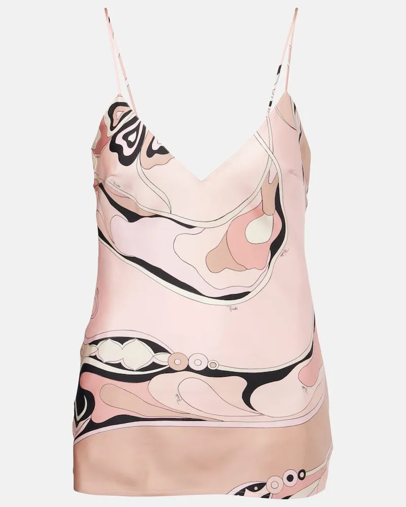 Emilio Pucci Camisole Orchidee in twill di seta Multicolore