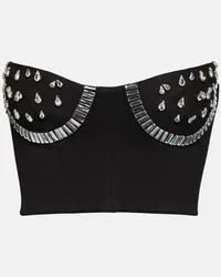 Area Bustier con cristalli Nero