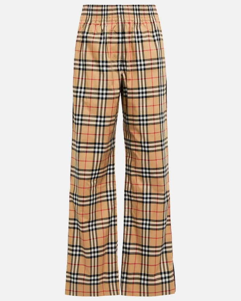 Burberry Pantaloni in cotone Vintage Check Beige