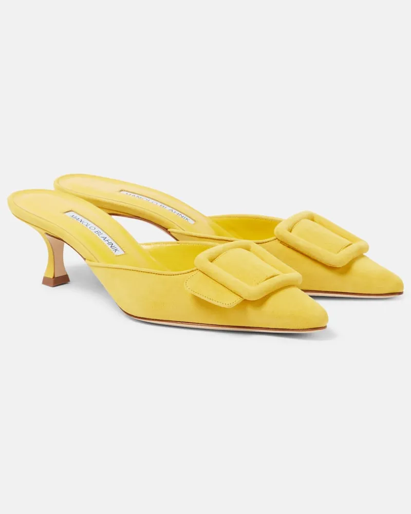 Manolo Blahnik Mules Maysalee 50 in pelle Giallo