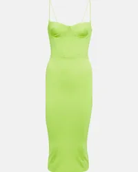 Alex Perry Abito corset midi Clay Verde