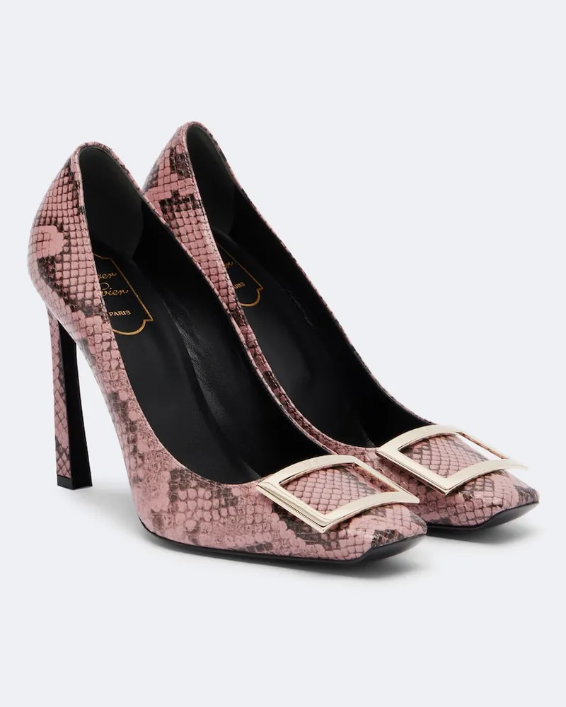 Roger Vivier Pumps Trompette in pelle con stampa serpente Rosa