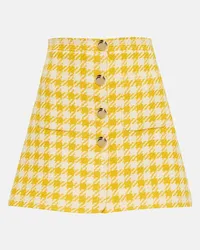 Miu Miu Minigonna in misto lana pied-de-poule Giallo