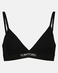 Tom Ford Bralette in jersey con logo Nero