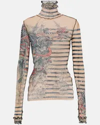 Jean Paul Gaultier Dolcevita Tattoo Collection in tulle Multicolore