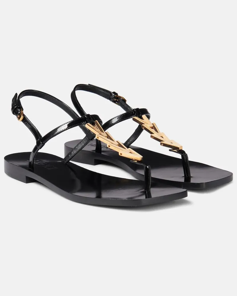 Versace Sandali infradito V2025 Chain in pelle Nero