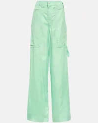 Stella McCartney Pantaloni a vita alta e gamba larga Verde