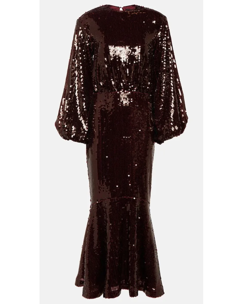 ROTATE Birger Christensen Abito lungo con paillettes Rosso