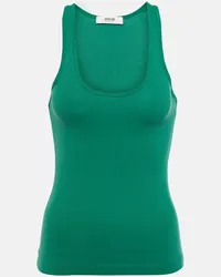 AGOLDE Top Bianca in maglia a coste Verde