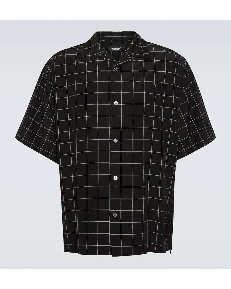 Undercover Camicia in misto seta a quadri Grigio