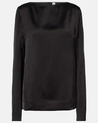 Totême Top in raso Nero