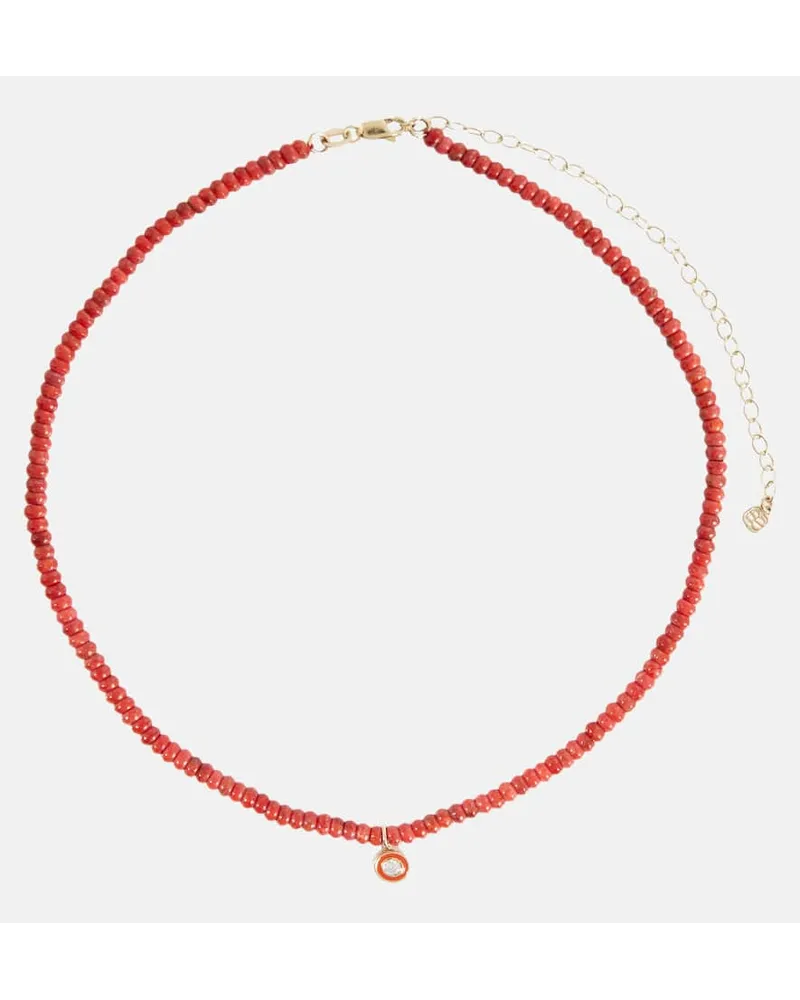 Sydney Evan Collana in oro 14kt con perline Arancione