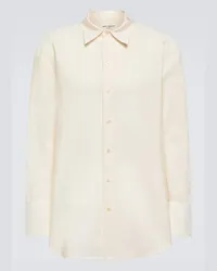 Saint Laurent Camicia oversize in faille Bianco