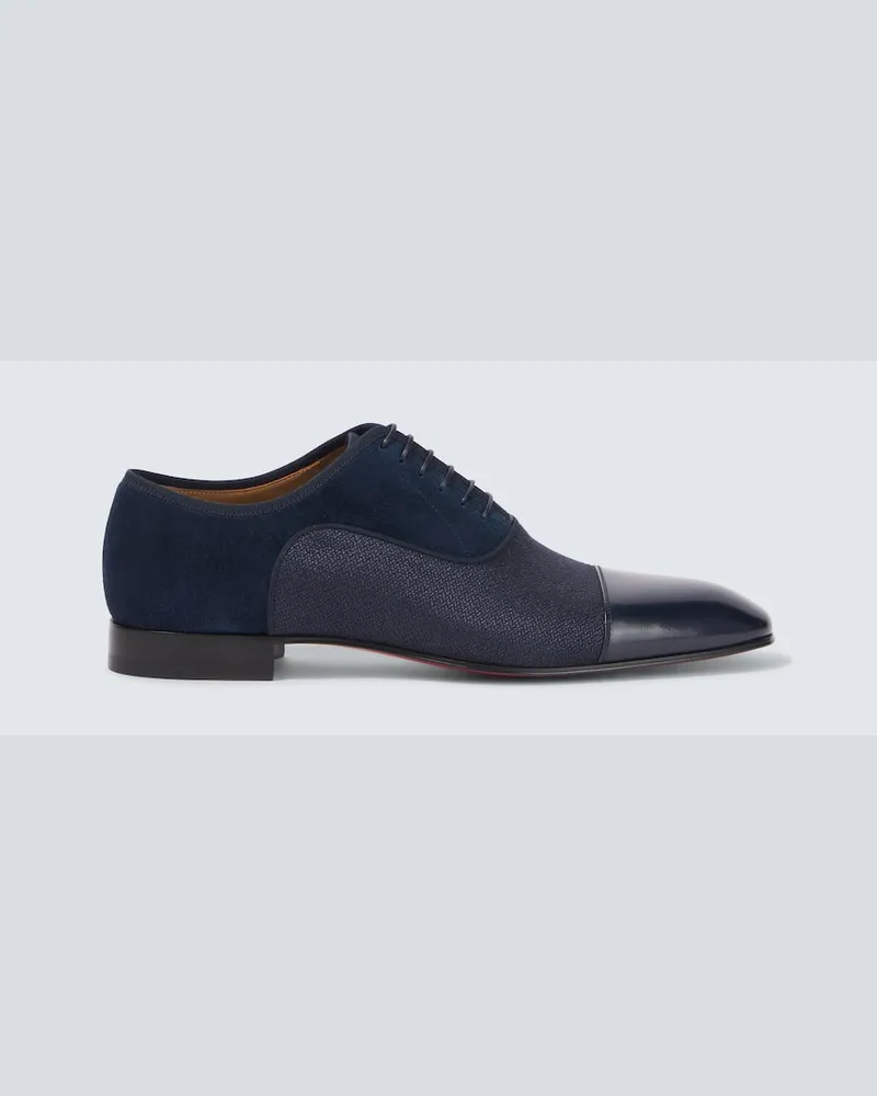 Christian Louboutin Stringate Oxford Greggo con suede e vernice Blu