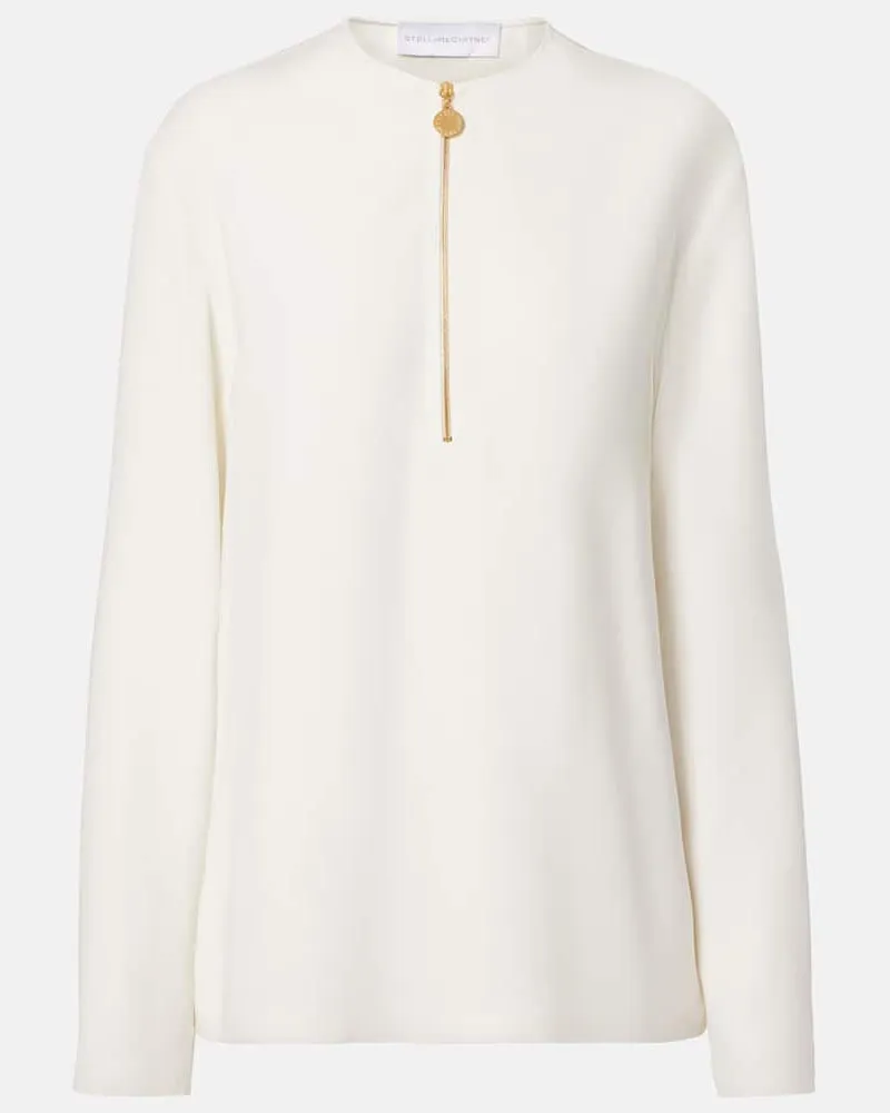 Stella McCartney Top Iconic con zip Bianco
