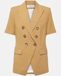 Veronica Beard Blazer Atwood in misto lino Marrone