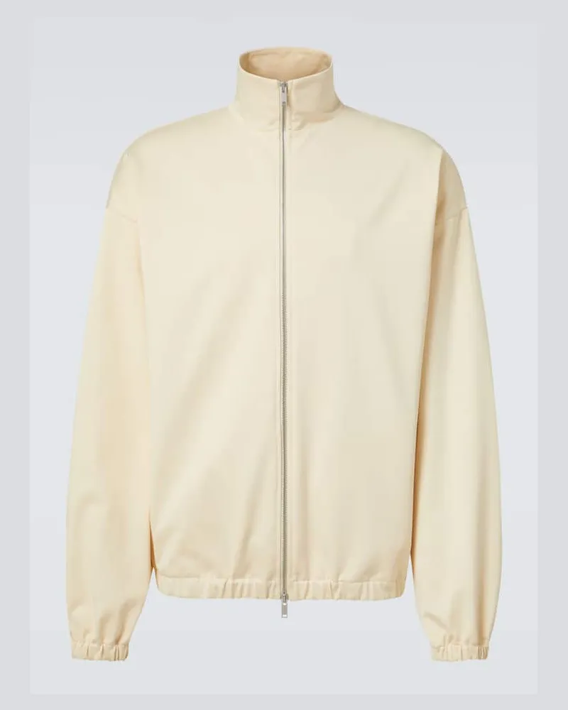 Jil Sander Felpa in misto cotone con zip Neutro