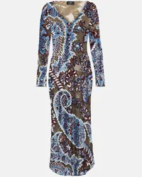 Etro Abito midi con stampa Blu