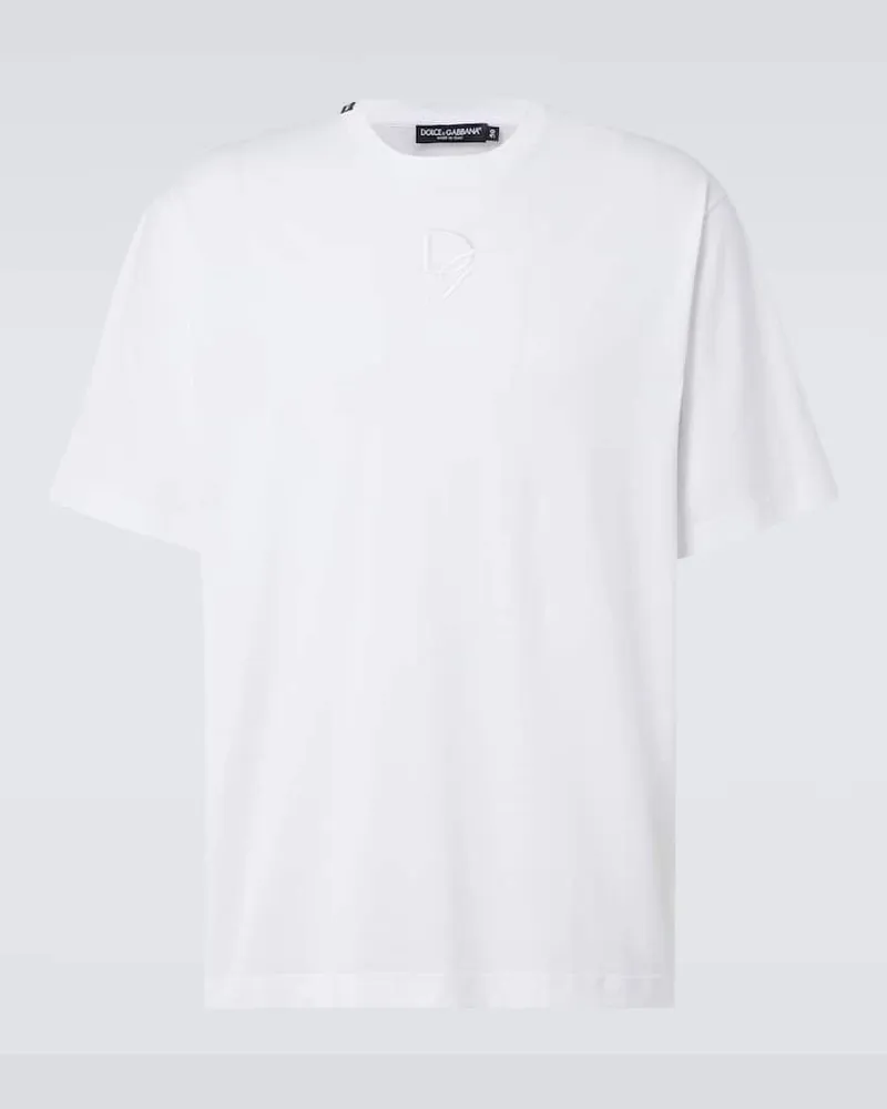 Dolce & Gabbana T-shirt DG in jersey di cotone Bianco