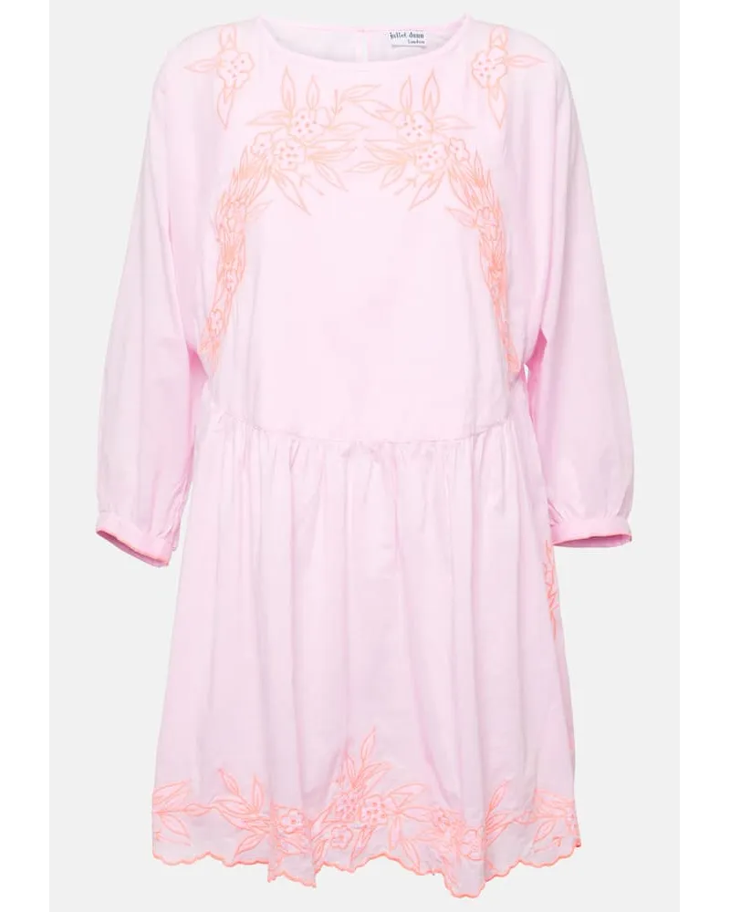 Juliet Dunn Miniabito in cotone con ricamo Rosa