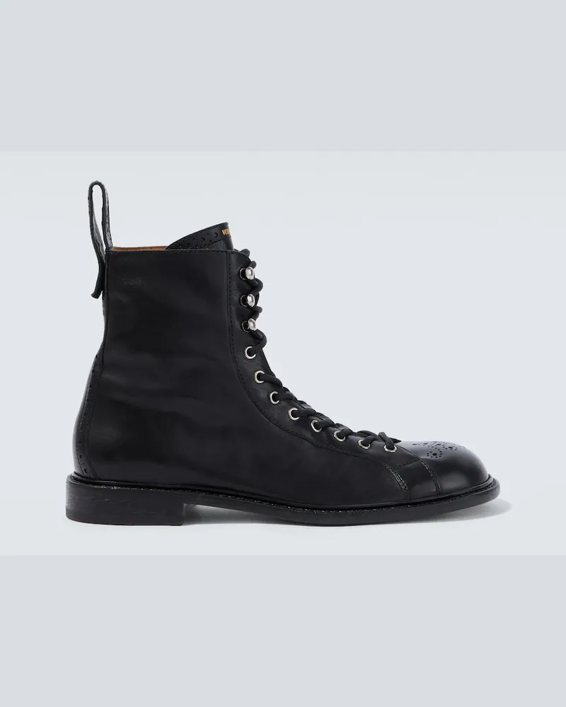 Versace Stivaletti combat Billy in pelle Nero