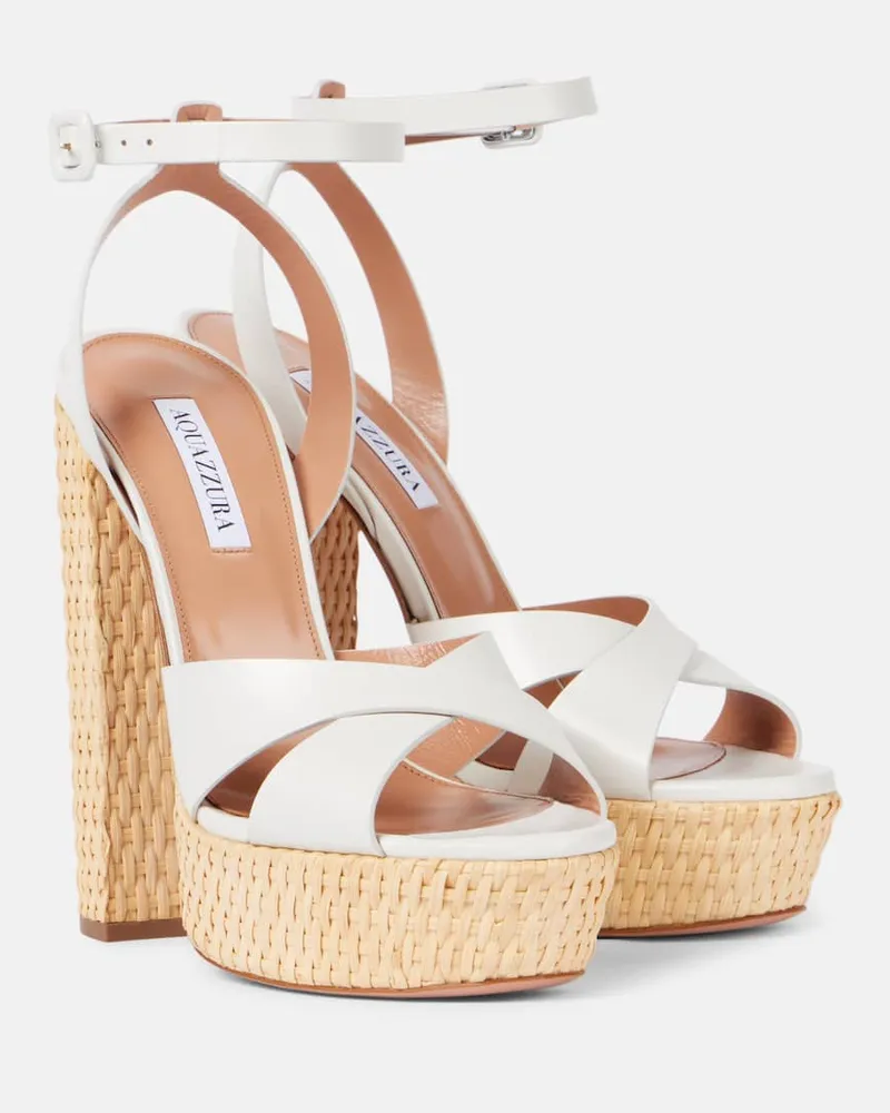 Aquazzura Sandali Sunseeker 140 in pelle Bianco