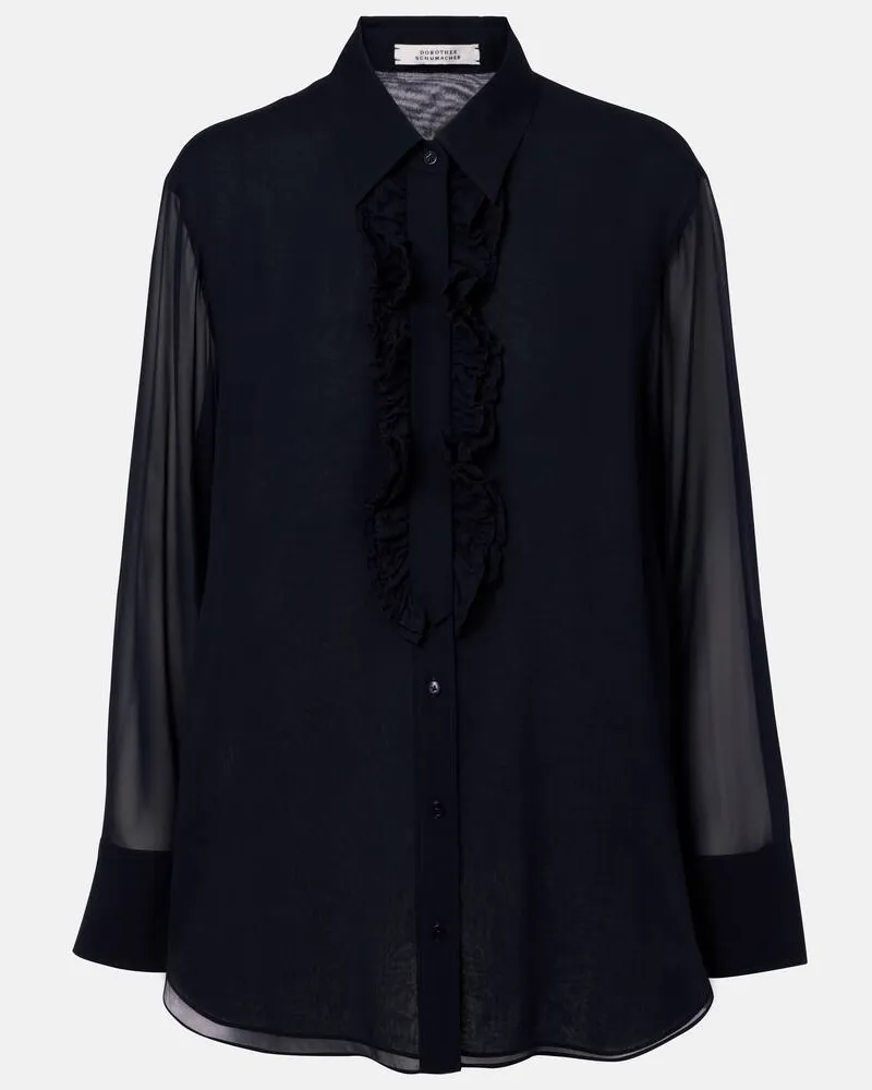 Dorothee Schumacher Blusa Sheer Dreams in chiffon di seta Blu