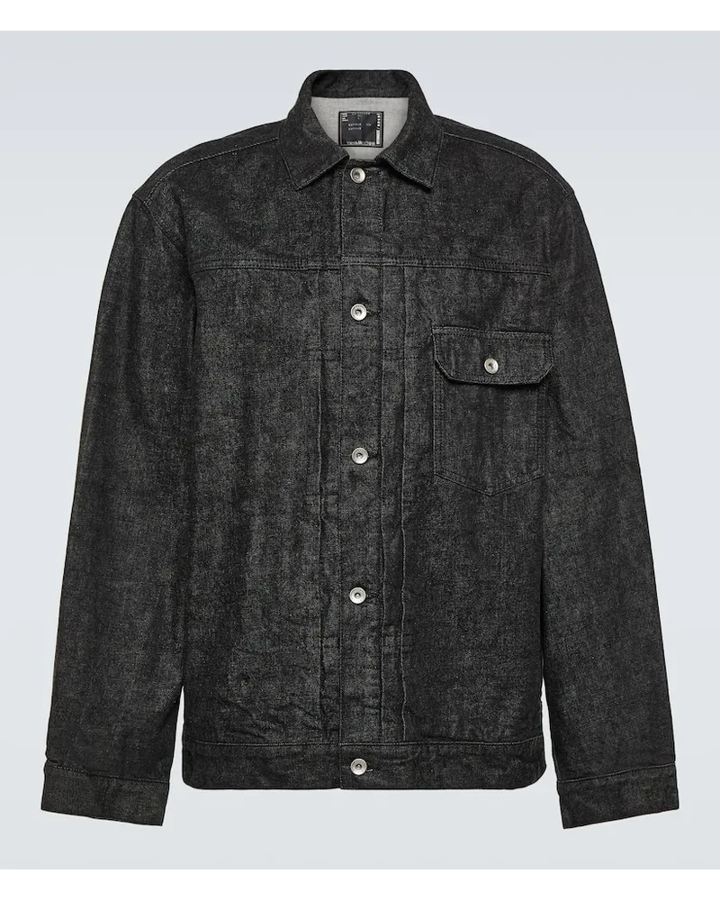 Sacai x BEYONDEXX - Giacca blouson di jeans Nero