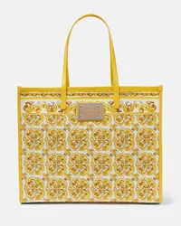 Dolce & Gabbana Borsa Majolica Large in canvas Giallo