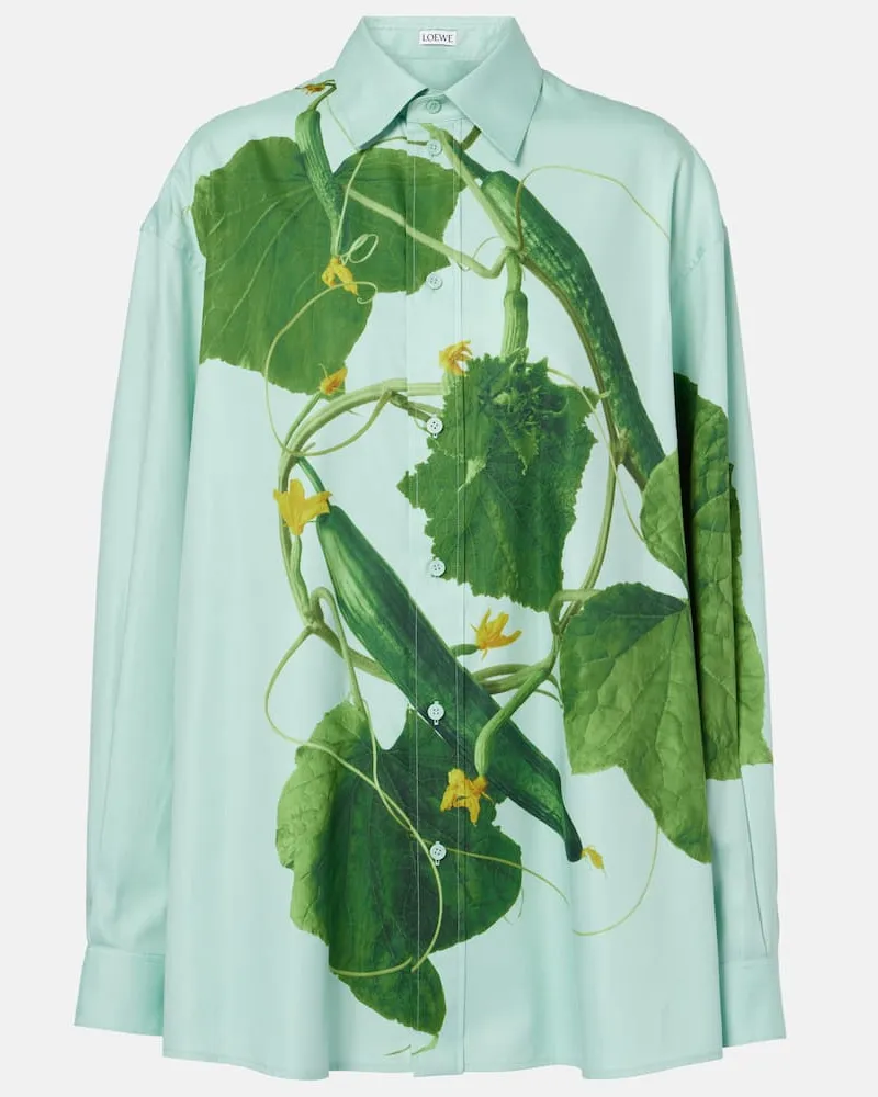 Loewe Camicia in cotone e seta Blu
