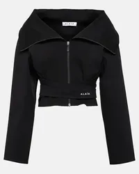 Alaïa Alaïa Giacca cropped in jersey Nero