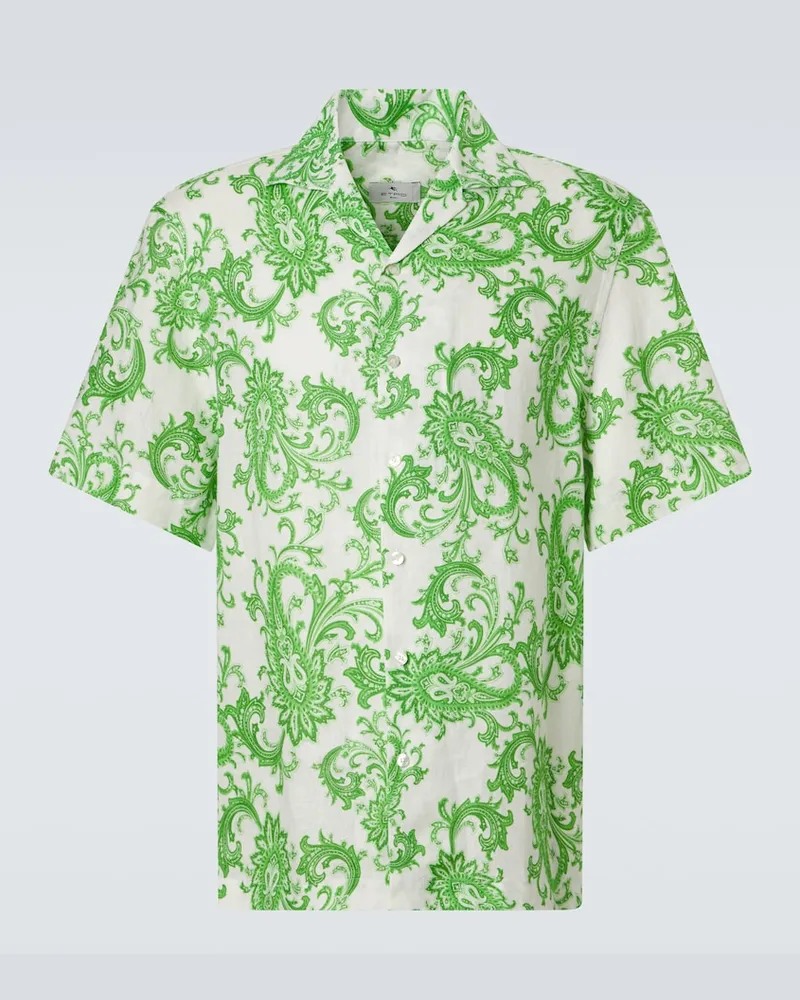 Etro Camicia in lino paisley Bianco