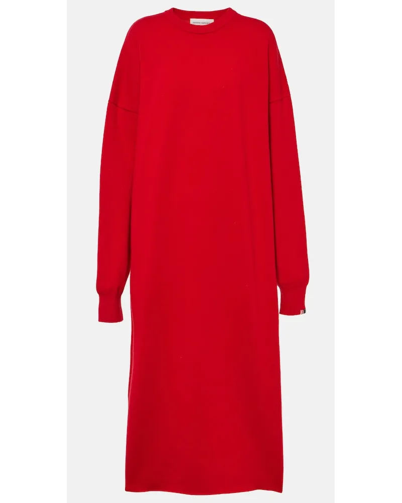 extreme cashmere Abito midi Weird in misto cashmere Rosso